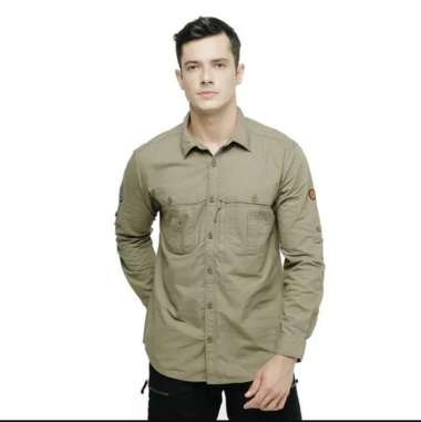 EIGER KEMEJA PANJANG PRIA AMBITION TROPIC BLACK BORNEO F1 - OLIVE M