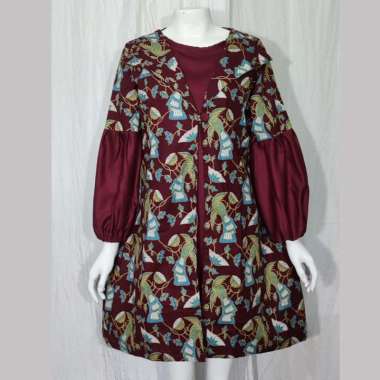 TUNIK PERTIWI 01 | LANGITJUA BATIK SOLO - ATASAN BATIK WANITA GALIH AYU L Marun