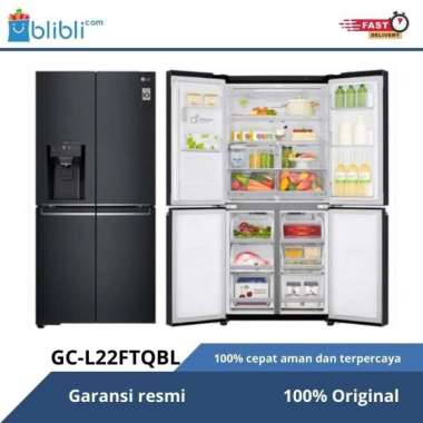 Kulkas LG 4 Pintu GC-L22FTQBL LG Side by Side Inverter LG GCL22FTQBL