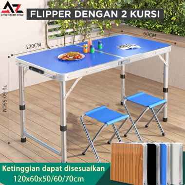 AZ Meja Lipat Meja Koper Portabel biru