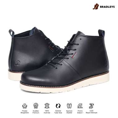 SPV Bradley's Footwear - Hobbs Black - Sepatu Boots Kulit Pria Kualitas Premium 39