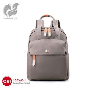COLORFUL FOX 2212 Tas Ransel Wanita Backpack Wanita Remaja Tas Bahan Anti Air Fossil Gray