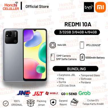 Xiaomi Redmi 10A 4/64GB 3/64GB 3/32GB Garansi Resmi Xiaomi Indonesia TAM REDMI 9A 3/32 FULL BUNDLING
