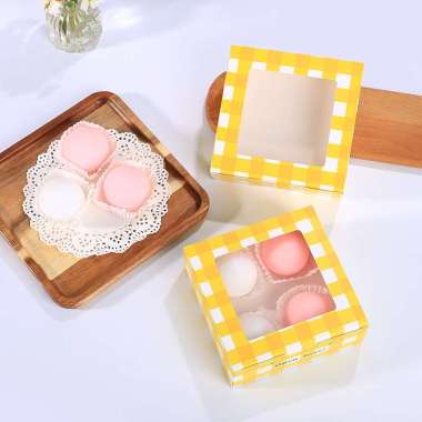 10pcs egg tart box kotak kue donut dessert box egg tart box pie soes Egg Tart Kuning