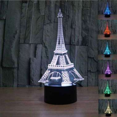 Lampu Menara Eiffel 3D LED Transparan Lampu Unik Hadiah Istimewa Recas