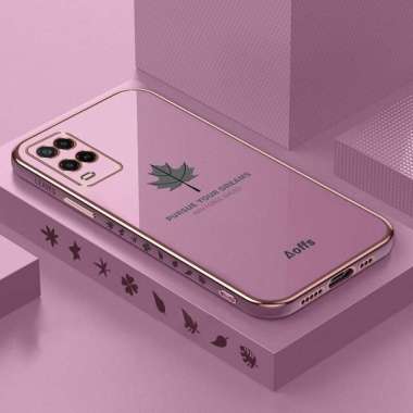 Promo Case Maple Oppo A54 4G Softcase Plating Terbaru Reno 5F Ungu