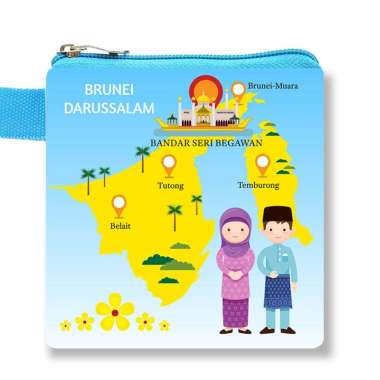 Brunei Darusalam Dompet Landmark Souvenir Suvenir Oleh Oleh Mini Wallet Negara Dompet Panjang Pouch 
