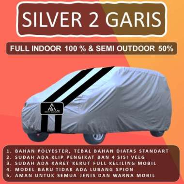 WLF Selimut Sarung Body Cover Mobil Brio Brio Satya Free pengikat ban Silver 2 Garis