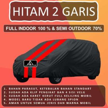 WLF Selimut Sarung Body Cover Mobil Brio Brio Satya Free pengikat ban Hitam 2 Garis