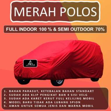 WLF Selimut Sarung Body Cover Mobil Brio Brio Satya Free pengikat ban Merah Polos