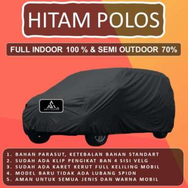 WLF Selimut Sarung Body Cover Mobil Brio Brio Satya Free pengikat ban Hitam Polos