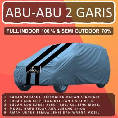 WLF Selimut Sarung Body Cover Mobil Brio Brio Satya Free pengikat ban Abu 2 Garis
