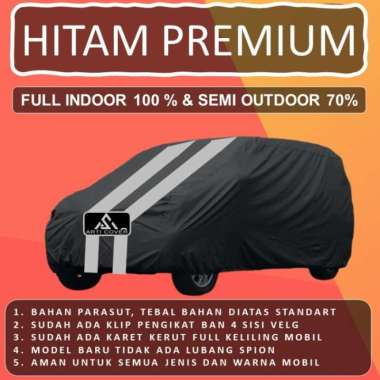 WLF Selimut Sarung Body Cover Mobil Brio Brio Satya Free pengikat ban Hitam Premium