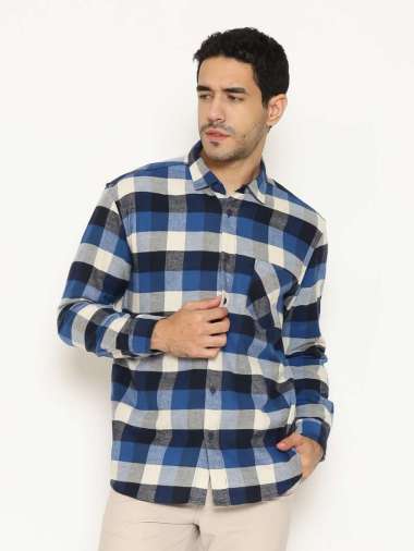 AMK Kemeja Pria Flannel Lengan Panjang SHF AKIRA L/S Blue L