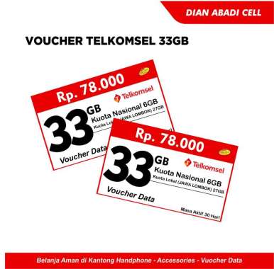Voucher Telkomsel 33GB (30 Hari)