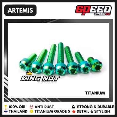 Baut Mur Blok Head RX King Baut Titanium Grade 5 Thailand King Nut Artemis