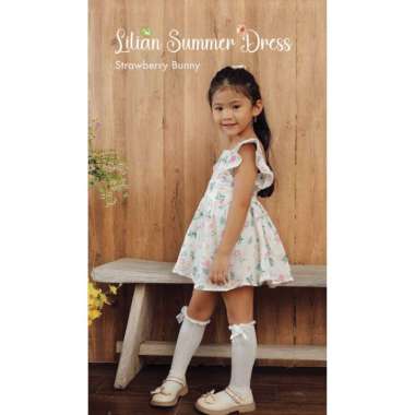 Harlow Kids Lilian Summer Dress Anak Perempuan S Strawberry Bunny