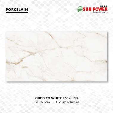 Granit Lantai Glossy Polished - Orobico White | Sun Power 120x60