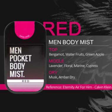 Parfum Body Spray MINISO Pocket Body Mist 35mL Red (Men)