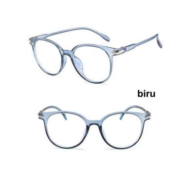 AliMaMa - KACAMATA BULAT - Kacamata Fashion Korea Pria Wanita Anti Radiasi Kekinian Murah Medan Biru