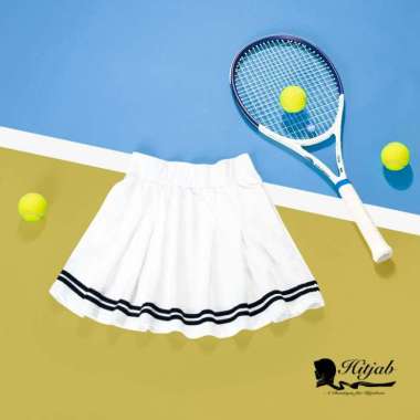 Hitjab - Rok Olahraga Wanita Rok Tennis Skirt Tenis Golf Sepeda Running 7002 Jumbo White