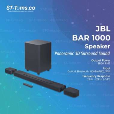 JBL Bar 1000 7.1.4-channel Soundbar with Detachable Surround Speakers Dolby Atmos