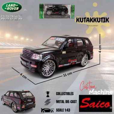 Mainan Miniatur Saico Diecast Mobil SUV Range Rover Sport Hitam Brembo Custom Machine Edition Skala 