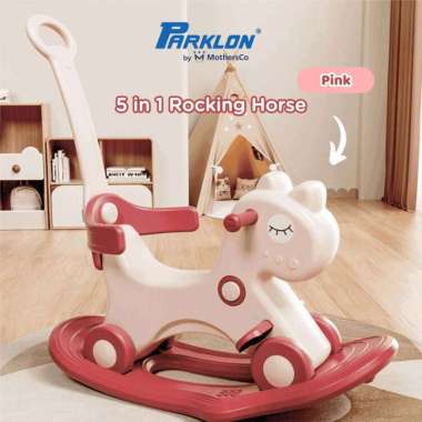 Parklon 5in1 Mainan Kuda Kudaan Anak Rocking Horse Jungkat Jungkit Pink