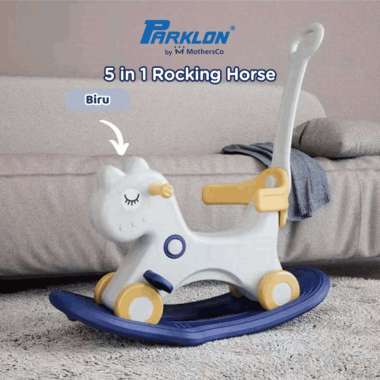 Parklon 5in1 Mainan Kuda Kudaan Anak Rocking Horse Jungkat Jungkit Blue
