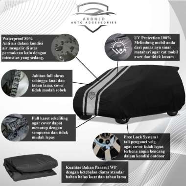 Selimut Sarung Cover Body Mobil starlet kapsul / kotak Waterproof kapsul hitam list 3 premium