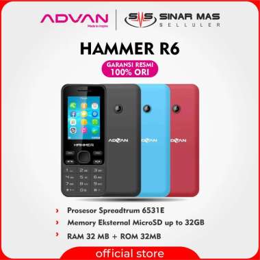 ADVAN Hammer R6 Handphone Poliponik Feature Phone Garansi Resmi red