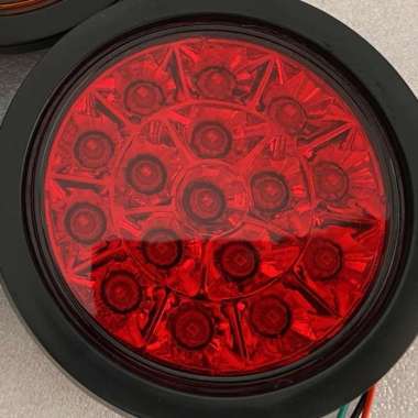 Stop Lamp Belakang Truk 12-24 Volt Model BULAT BIASA 16 LED Merah