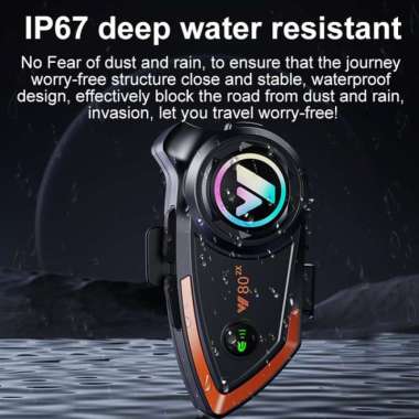 Y10 Bluetooth 5.3 Helm Sepeda Motor Bluetooth intercom Hands Free Call Kit IPX6 Tahan Air. - Interko