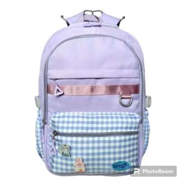 Tas Ransel Alto Perempuan / Tas Becakpak / Tas Sekolah Anak - Hitam Ungu