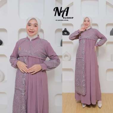 AGHNIA DRESS Gamis Terbaru Bahan Krinkle Kombinasi Tille Sapto Elegan, Simple, Hits TARO