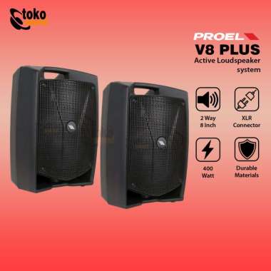 PROEL V8+ V8 PLUS - 8 Inch Speaker Aktif Original sepasang