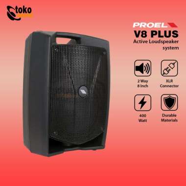 PROEL V8+ V8 PLUS - 8 Inch Speaker Aktif Original satuan