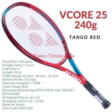 Yonex VCORE 25 240g Tango red - racket tennis