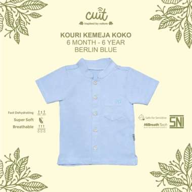 CUIT Baby 6 Bulan - 6 Tahun Kouri Kemeja Anak Laki-Laki - Baju Kerah Shanghai Katun Anak Tangan Pend