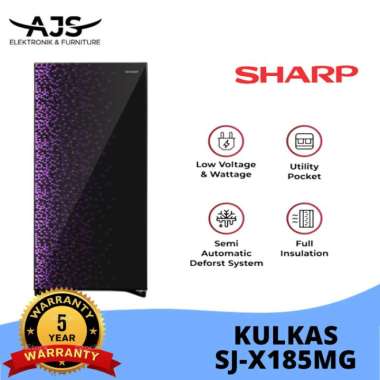 Kulkas Sharp 1 Pintu SJX-185 MG / Lemari Es Bunga Satu Pintu 185 MG