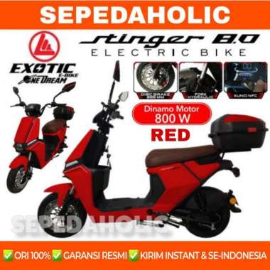 Sepeda Listrik EXOTIC STINGER 8.0 BY PACIFIC 800 Watt Electric E Bike Red