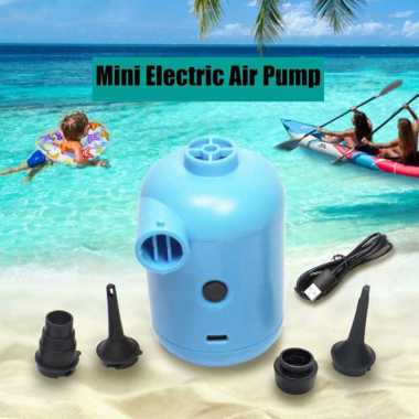 Pompa Angin Kasur Angin Portable Electric Air Pump Inflatable Biru