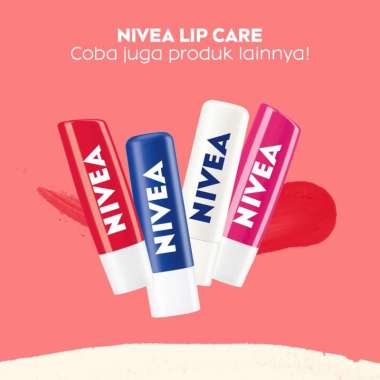 NIVEA Lip Blam Color Strawberry Shine With Natural Oils NIVEA Lip Care lip Balm Original -Pelembab b