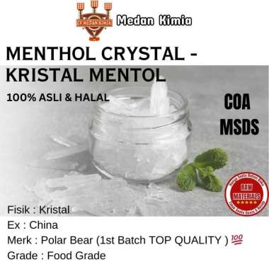 Natural Menthol Crystal 500gram / Murni Kristal Mentol Food Grade Polar Bear Top Quality