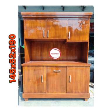 RAK PIRING KAYU LEMARI SAYUR KAYU RAK SAYUR KAYULEMARI PIRING KAYU JATI SERANG