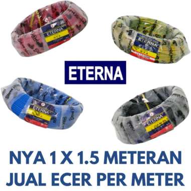 Eterna Kabel Listrik Kawat / Engkel NYA 1.5 mm ( Ecer Per Meter ) Biru