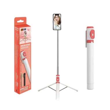 Tongsis Tripod Selfie Stick Wireless JC-18 JC-18H with Remote Bluetooth 1.7m LED Light Lampu Mirror