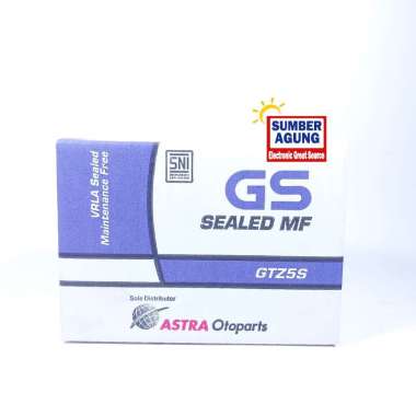 Aki Kering GS Asli Astra Original GTZ5S SNI Aki Sepeda Motor 12V 3.5Ah 10Hr 10 Jam Sealed MF Ori