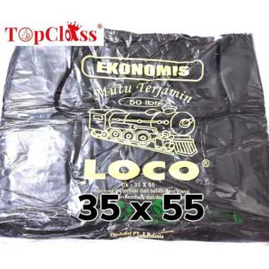 LOCO EKONOMIS 35 x 55 isi 50 lembar PLASTIK KRESEK TIPIS HITAM