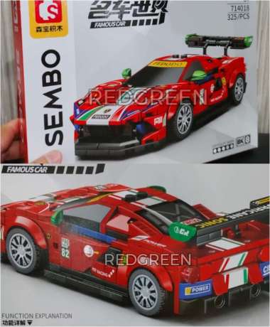 mainan anak brick koleksi sembo block famous car sembo brick mobil famous VARIAN 714018